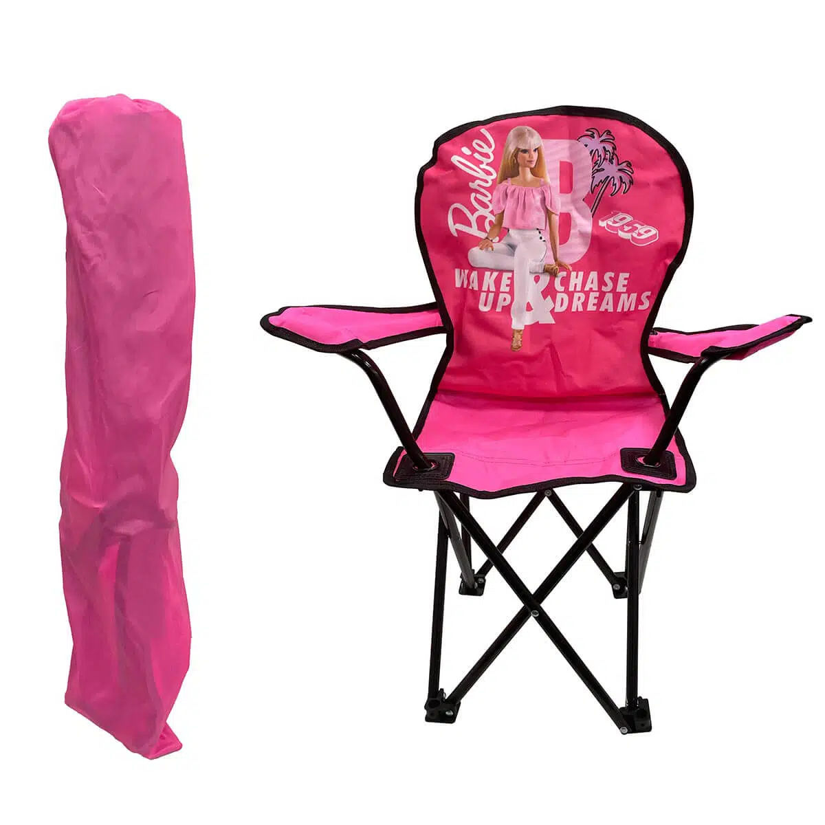 Gokidy Barbie Katlanabilir Çocuk Kamp Sandalyesi - Pembe