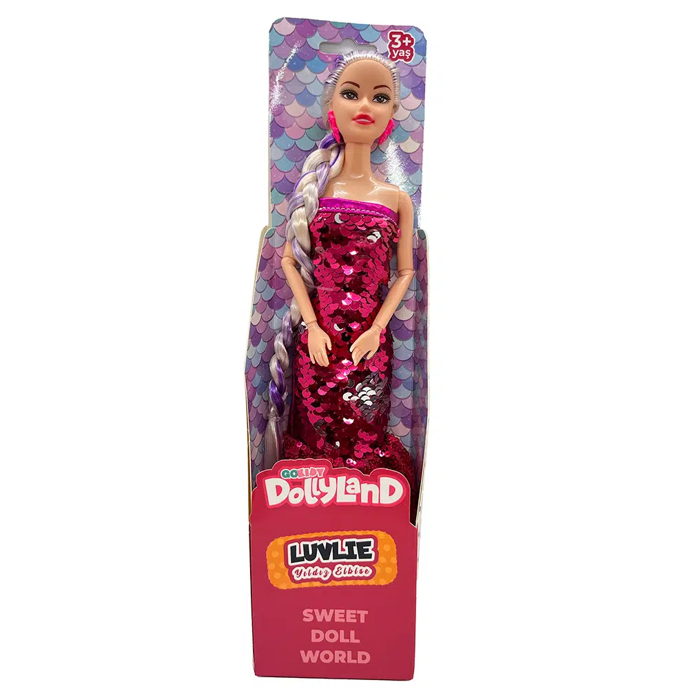 Gokidy DollyLand Manken Bebek Payetli Yıldız Elbise - Pembe
